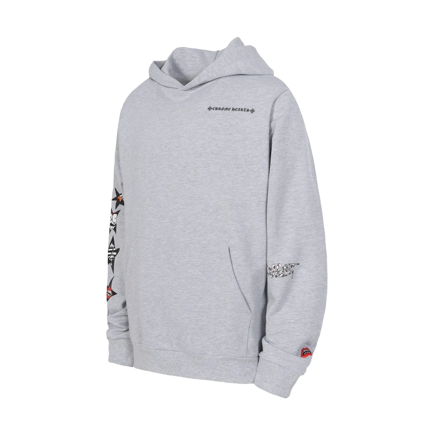 P240 L3109 Cross-border model, please do not place an order if you are pursuing quality - Chrome Hearts/Chrome Hearts pink Sanskrit letter printed hooded sweatshirt - High weight, high density, high quality, soft, delicate and skin-friendly wool, soft and silky to the touch, excellent warmth and skin-friendly properties - Custom-woven and custom-dyed, no color difference, no matter the fabric or workmanship details, beat the ordinary version on the market -Colour: gray -Size: S M L XL